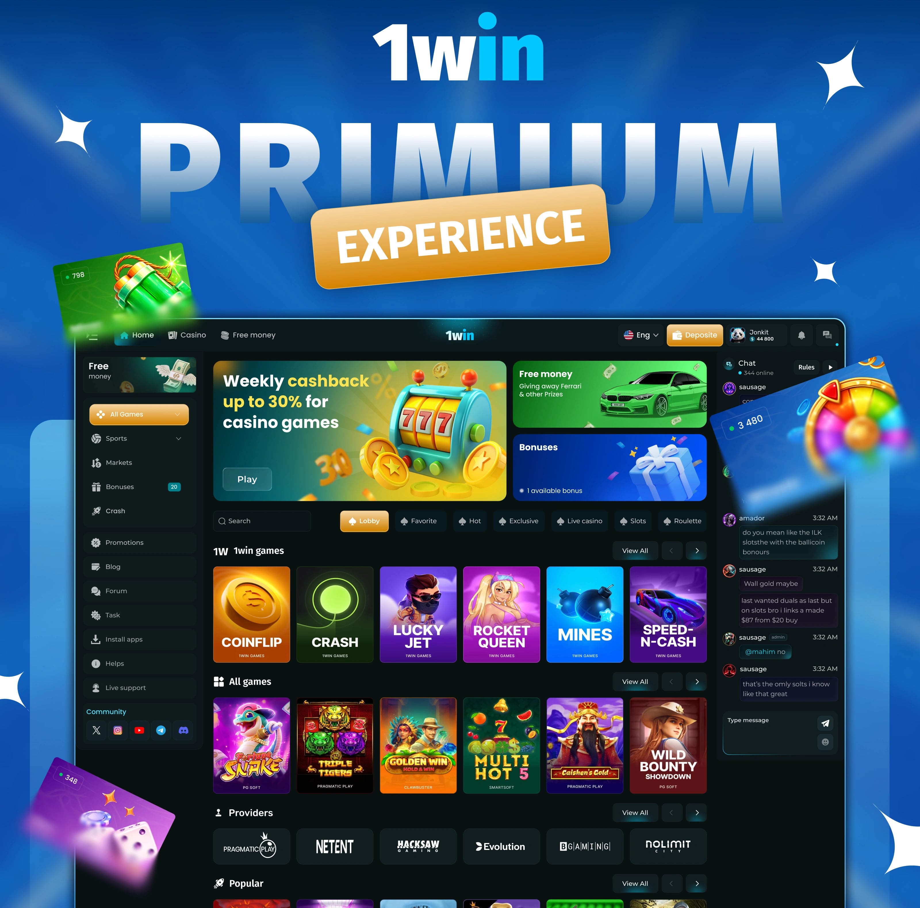 1win — Casino Gambling Interface — UI/UX design screen 3
