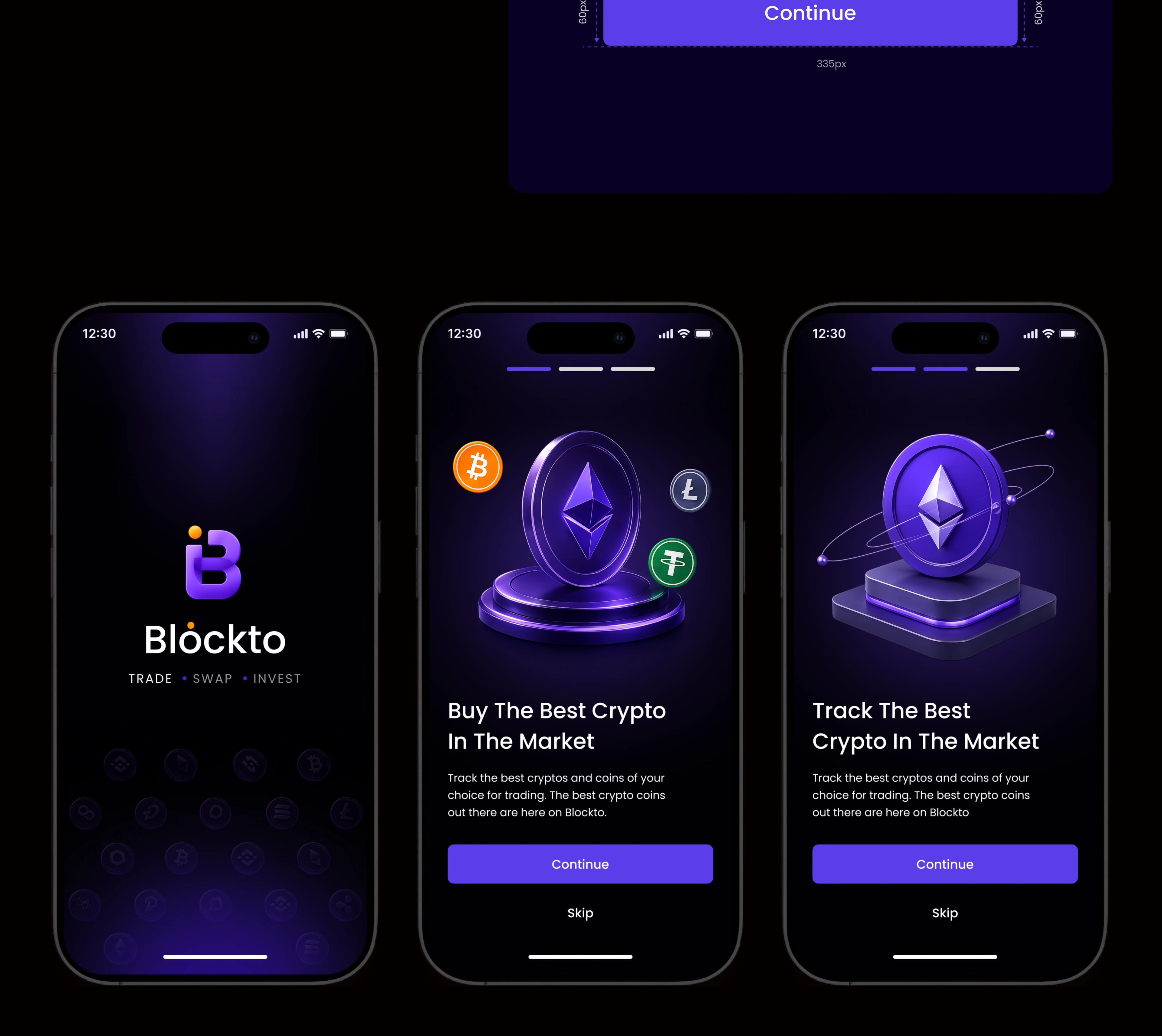 Blockto — Blockchain Platform — UI/UX design screen 4