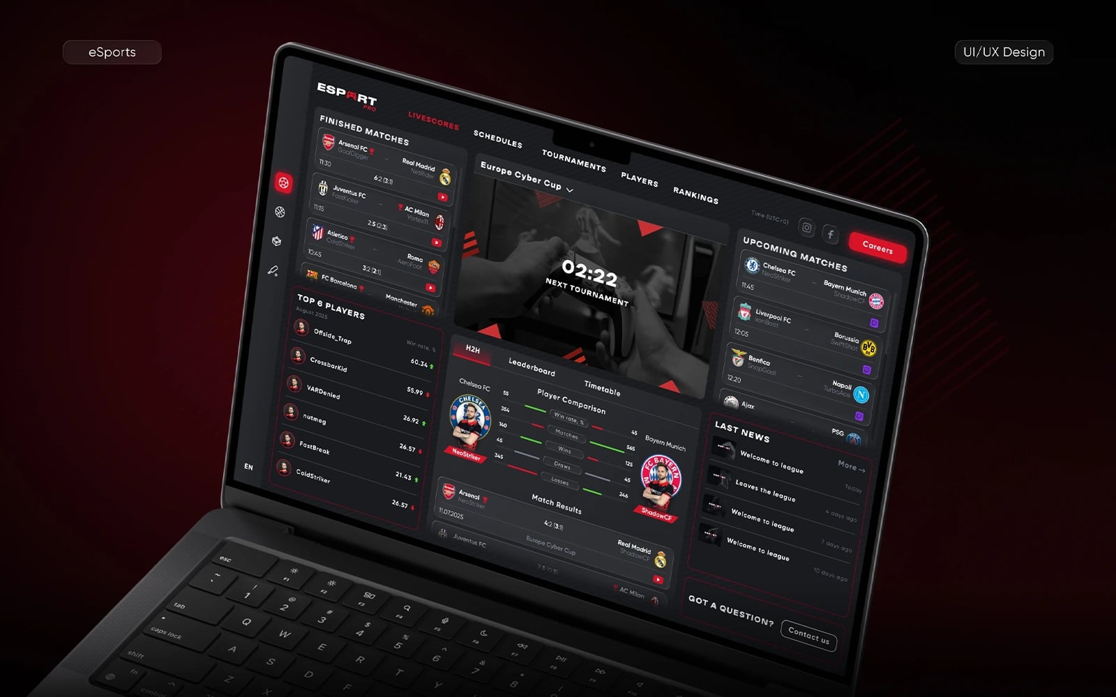EsportPro — UI/UX Design by Zenix UX