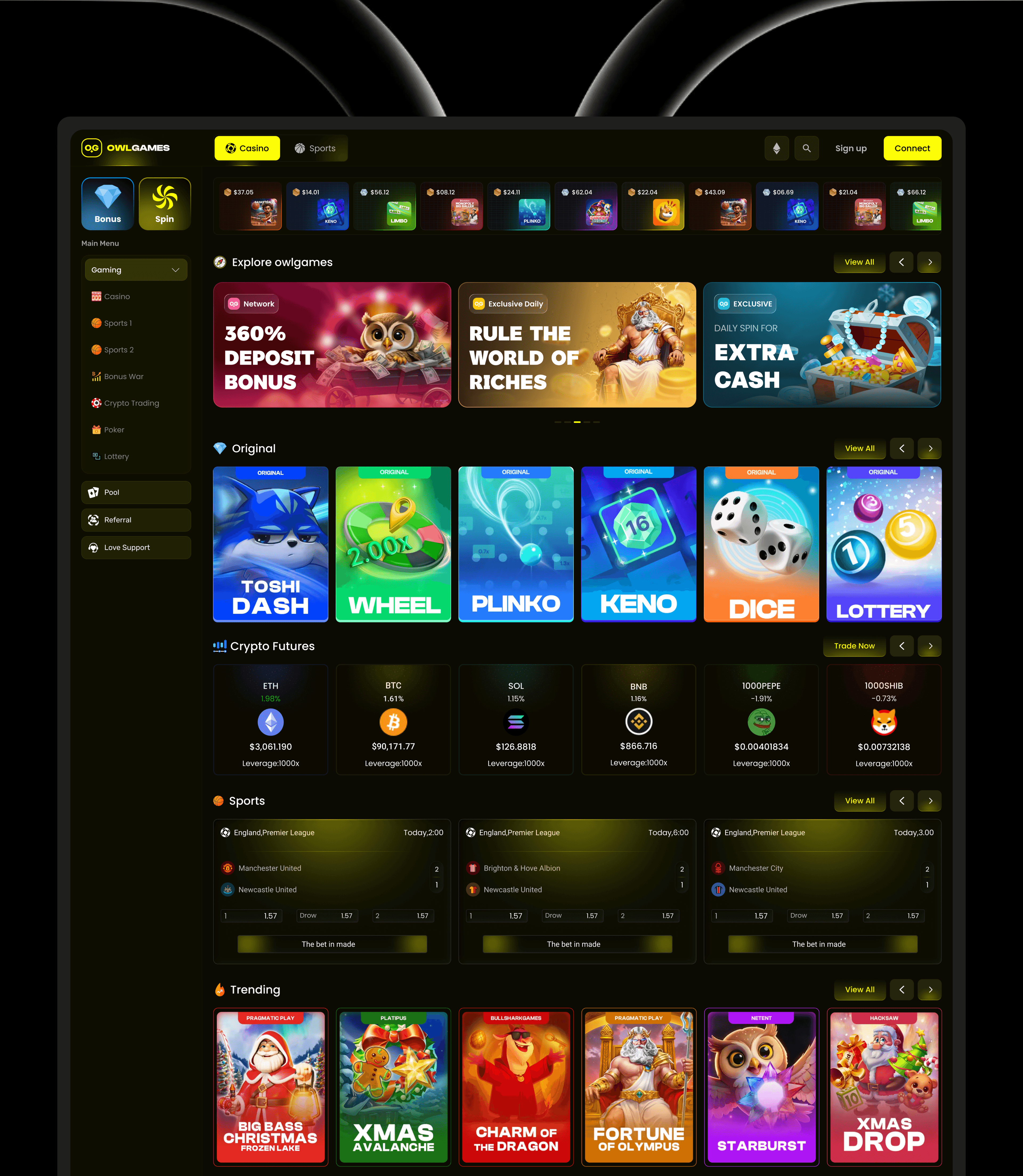 OWL Games — Gaming Platform — UI design screenshot 3